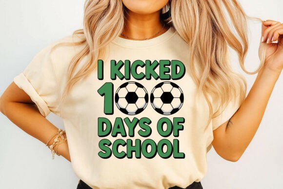 100 Days of School Soccer Graphic for T-Shirt Designs