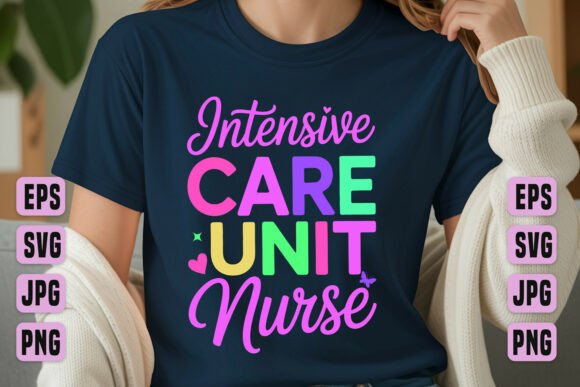 Bold ICU Nurse Graphics for T-Shirt Designs