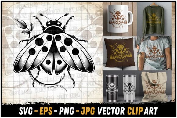 Ladybug Vintage Graphic for T-Shirt Designs