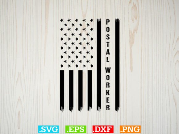 Postal Worker Flag SVG for Graphics & T-Shirt Designs