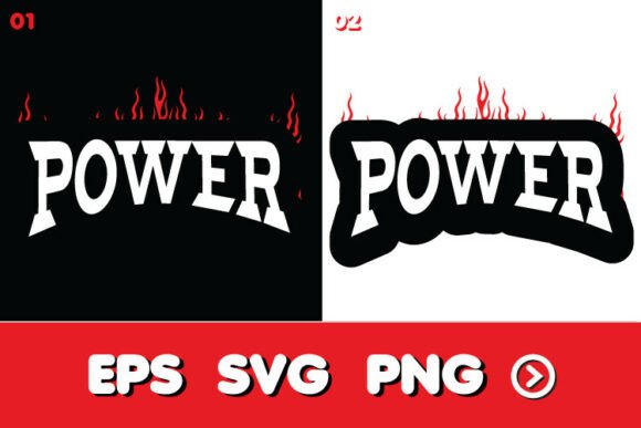 Power Flame Text SVG: Bold Graphics for T-Shirt Designs